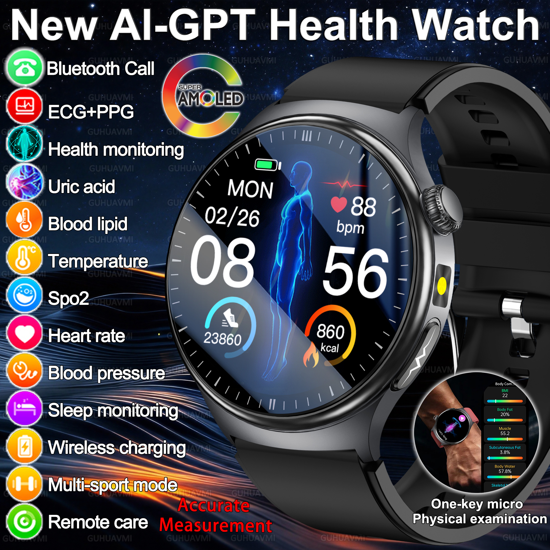 Laser Distance Measure - 2026 New Accurate Diagnosis Smart Watch
