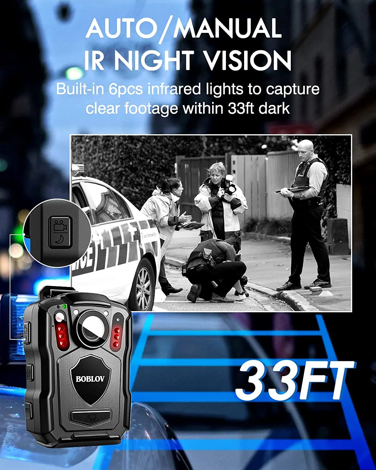BOBLOV M5 Police Body Camera w - đánh giá và giá Compact Camera Mirrorless